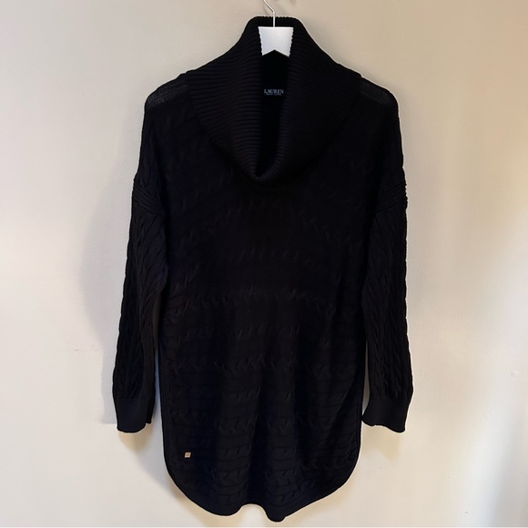 Lauren Ralph Lauren ~Black Cowl Neck Cableknit Tunic Sweater in 3X - Picture 12 of 12